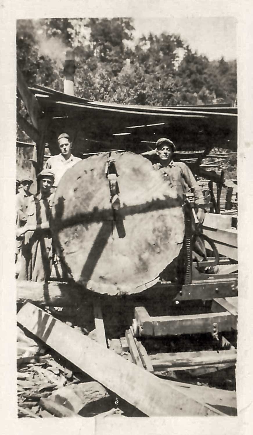 These photos are from the 1930s at the sawmill down on Elk (Triplett) that was owned by E. W. Moretz and his sons, Ralph and Glenn Moretz. Photo courtesy of Justin Moretz.