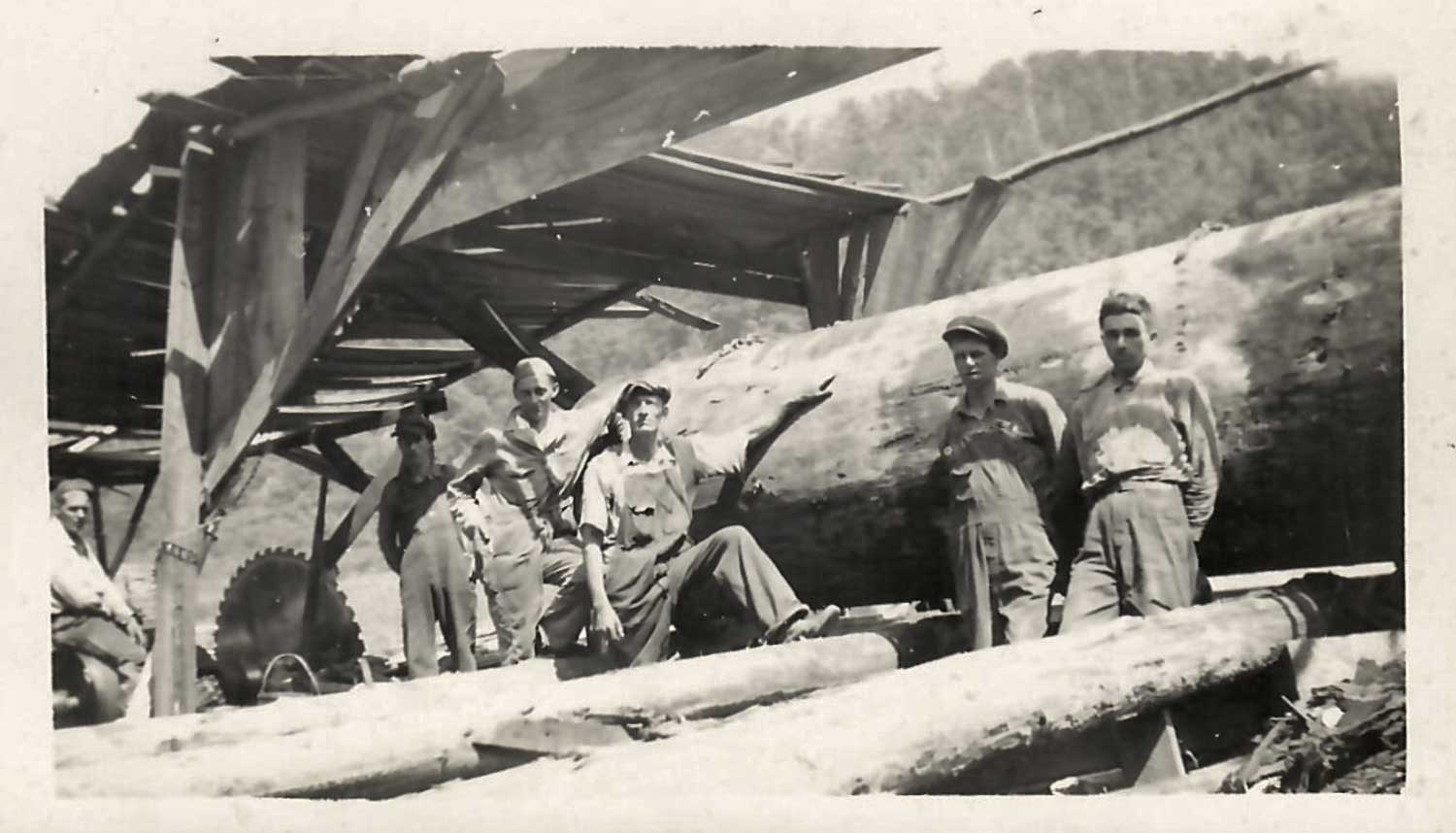 These photos are from the 1930s at the sawmill down on Elk (Triplett) that was owned by E. W. Moretz and his sons, Ralph and Glenn Moretz. Photo courtesy of Justin Moretz.