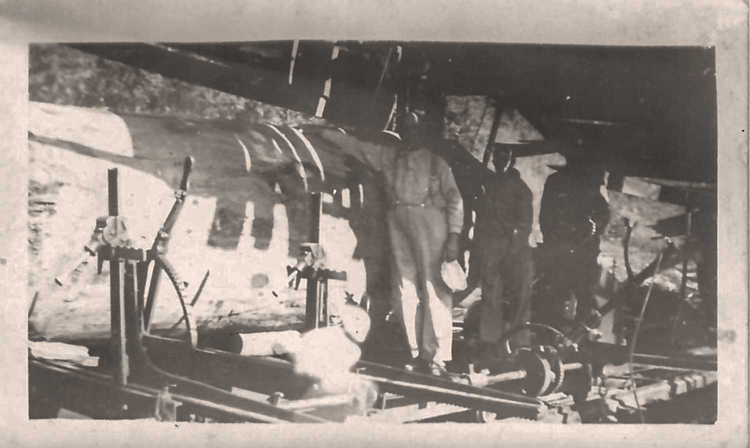 These photos are from the 1930s at the sawmill down on Elk (Triplett) that was owned by E. W. Moretz and his sons, Ralph and Glenn Moretz. Photo courtesy of Justin Moretz.