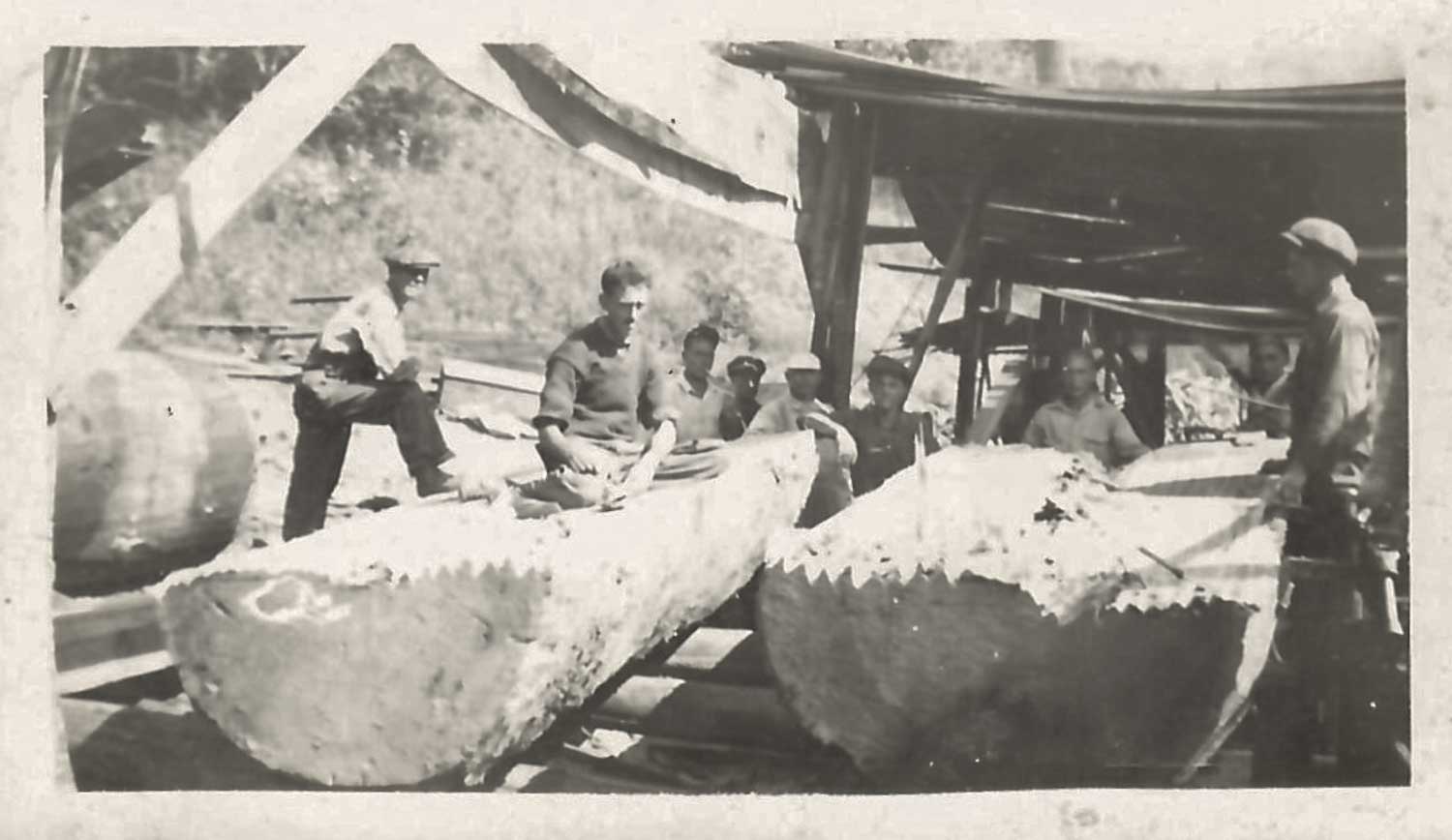 These photos are from the 1930s at the sawmill down on Elk (Triplett) that was owned by E. W. Moretz and his sons, Ralph and Glenn Moretz. Photo courtesy of Justin Moretz.