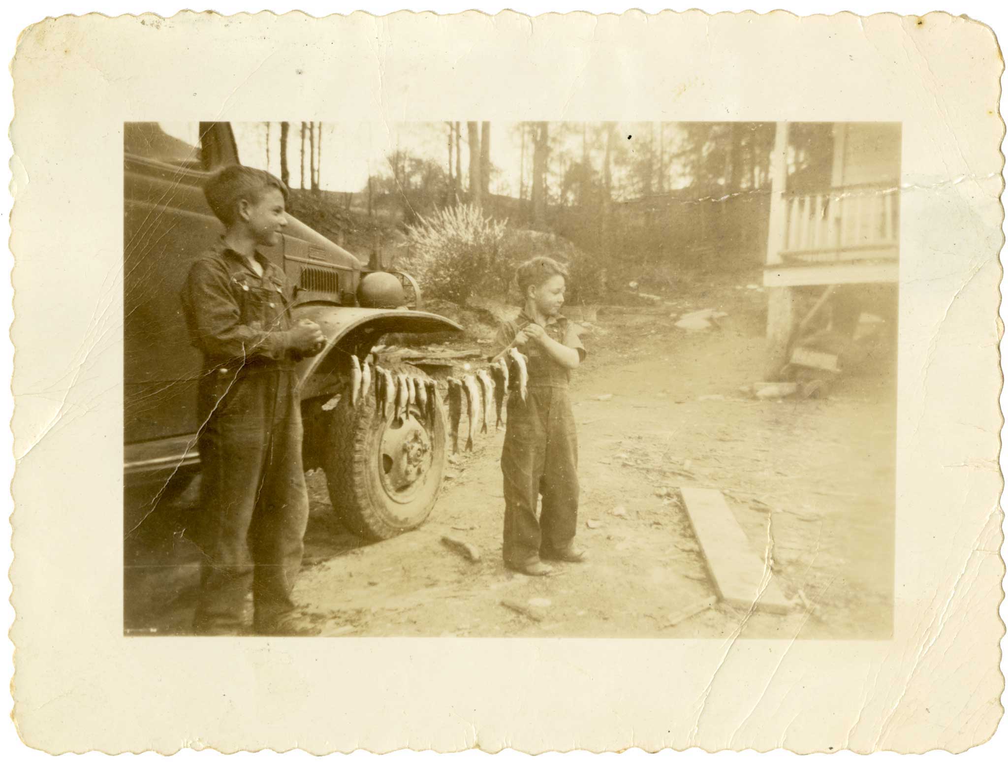A good catch from the Watauga River ca. 1950. Image courtesy of the Bethel Collection, Digital Watauga Project.